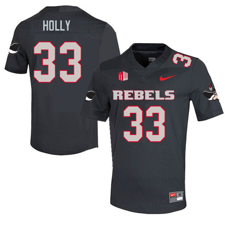 Men #33 Devynn Holly UNLV Rebels College Football Jerseys Sale-Charcoal - Click Image to Close